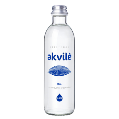 Mineral water still AKVILĖ, glass, 330 ml